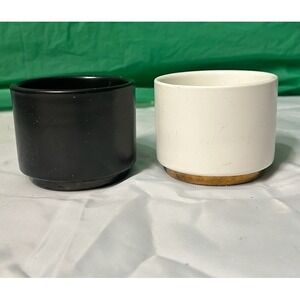 Fellow Monty Style Ceramic Cups Set of 2‎ Black & White Coffee Tea Cups